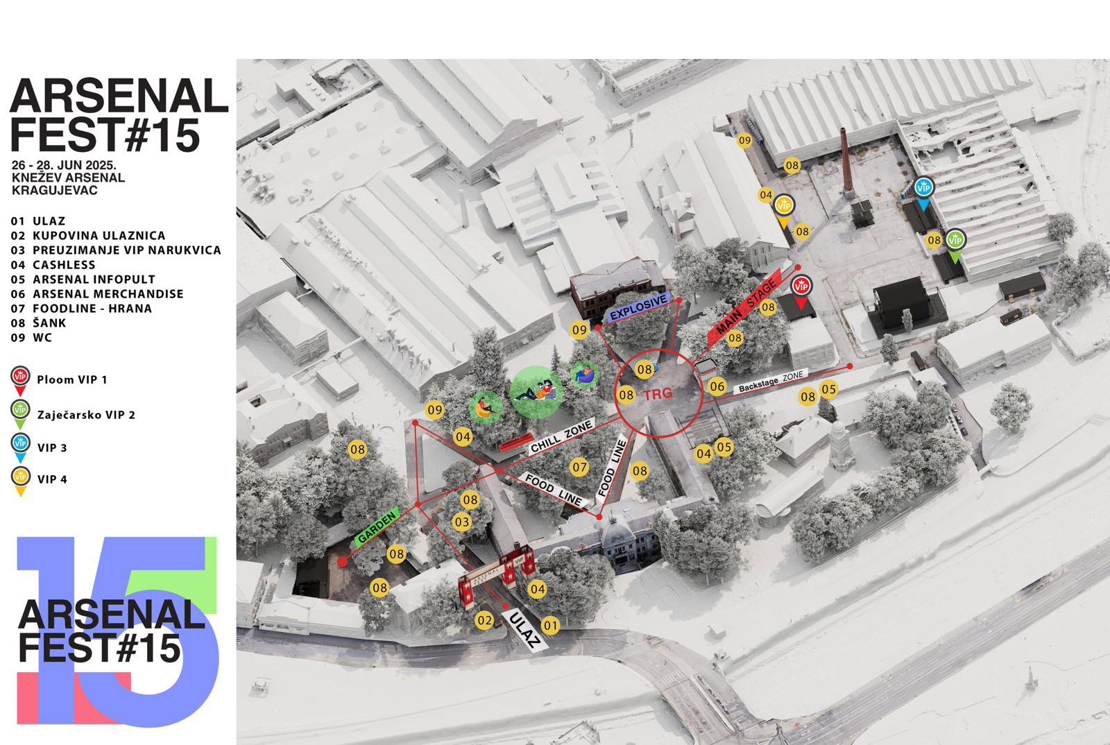 Arsenal Fest 2025 - Mapa festivala - Arsenal Fest
